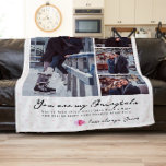 Always & Forever | Modern 4 Photo Collage Fleece Blanket<br><div class="desc">This one of kind design fleece blanket features 4 of your favorite photos in a grid with script message and your choice of personalization below. All colors can be changed. Add your own photos and text for a beautiful, unique gift. A special way to honor your relationship! Always a hit,...</div>