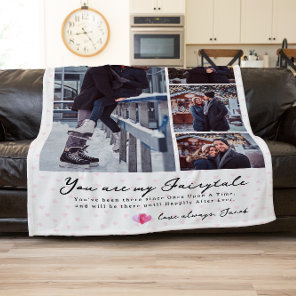 Always & Forever | Modern 4 Photo Collage Fleece Blanket