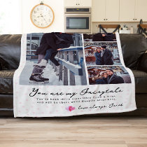 Always & Forever | Modern 4 Photo Collage Fleece Blanket
