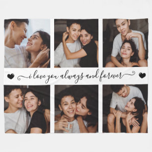 Always & Forever Modern 6 Photo Collage Fleece Blanket