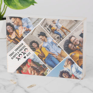 Always & Forever Modern 6 Photo Collage Wooden Box Sign