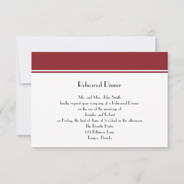 Always Forever Ruby  Weding Rehearsal Dinner Invitation (Front)