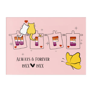 Always & Forever Sunset Lesbian Flag Wife Acrylic Print