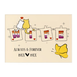 Always & Forever Sunset Lesbian Flag Wife Acrylic Print