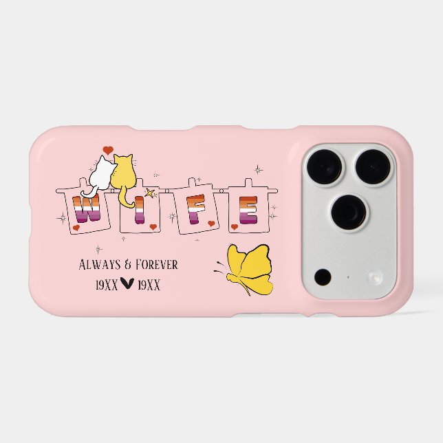 Always & Forever Sunset Lesbian Flag Wife iPhone C Case (Back Horizontal)