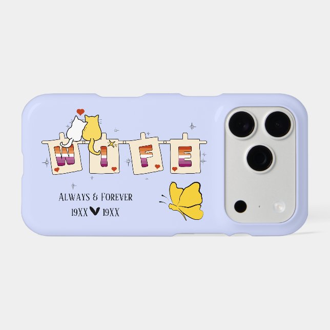 Always & Forever Sunset Lesbian Flag Wife iPhone C Case (Back Horizontal)