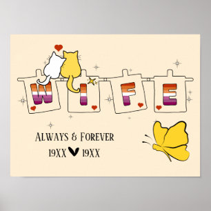 Always & Forever Sunset Lesbian Flag Wife Poster