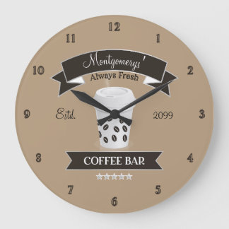Always Fresh Coffee Bar Large Clock