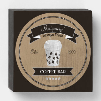 Always Fresh Coffee Bar Wood Box Sign
