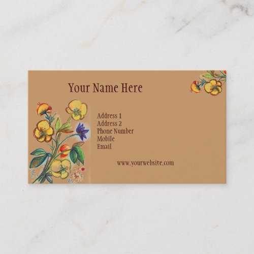 Always Fresh Yellow Flowers Card Business Card