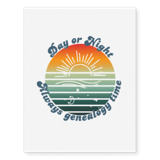 Always Genealogy Time Temporary Tattoos