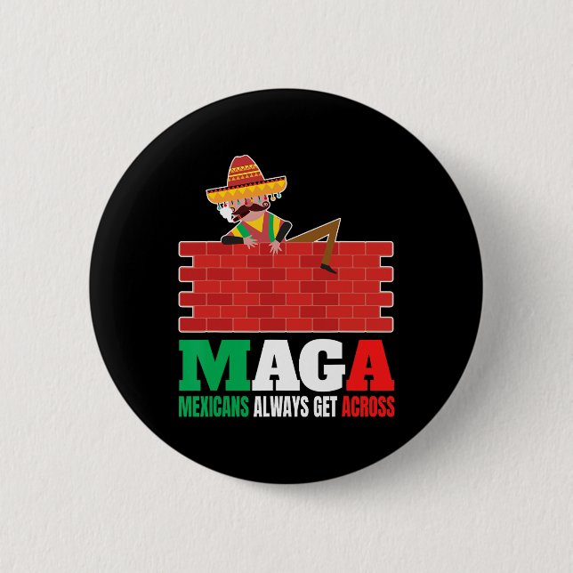 Always Get Across Anti Funny Men Mexico Pride  Button (Front)