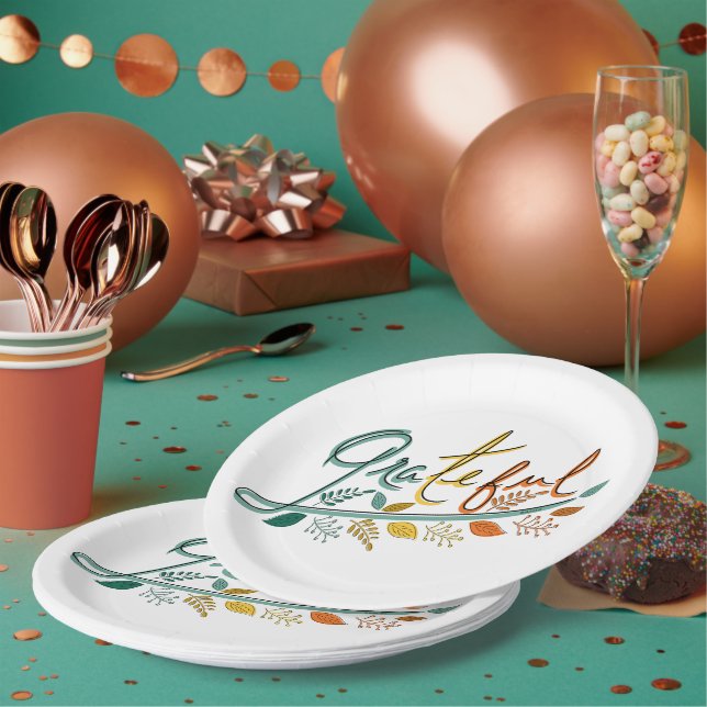 Always Grateful Paper Plates (Multi)