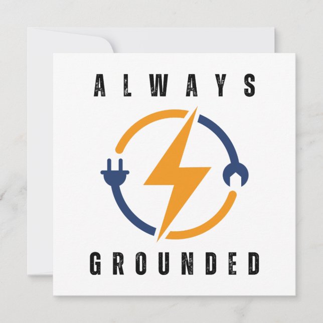 always grounded funny electrician holiday card (Front)