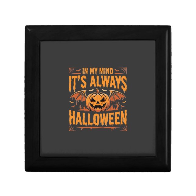Always Halloween Pumpkin Bat Vector Design_1 Gift Box (Front)