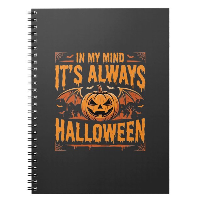 Always Halloween Pumpkin Bat Vector Design_1 Notebook (Front)