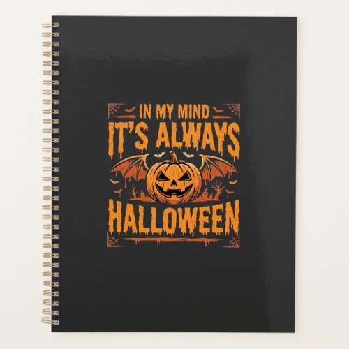 Always Halloween Pumpkin Bat Vector Design_1 Planner