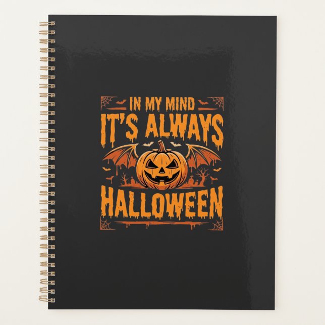 Always Halloween Pumpkin Bat Vector Design_1 Planner (Front)