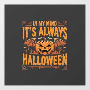 Always Halloween Pumpkin Bat Vector Design_1 Window Cling