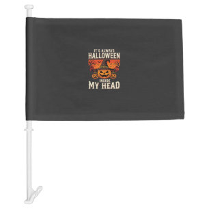 Always Halloween Pumpkin Witch Design_1 Car Flag