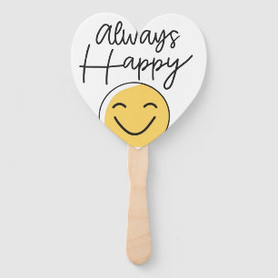 "Always Happy" Smiley Face Hand Fan - Fun Celebrat