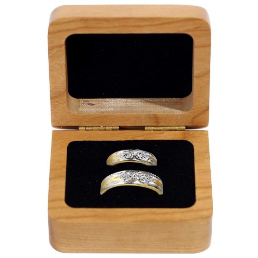 Always Have Always Will Cherry Wedding Ring Box (Open)