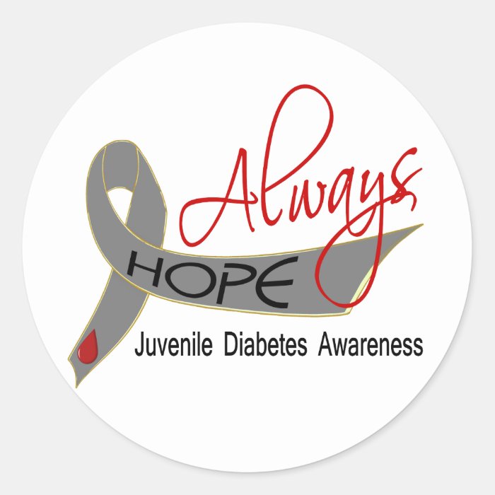 Always Hope Juvenile Diabetes Round Stickers