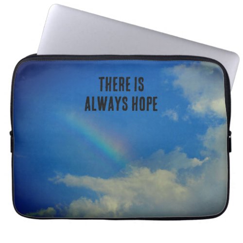 Always Hope Rainbow Inspirational Motivational Laptop Sleeve