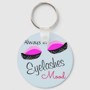 always in eyelashes mood keychain