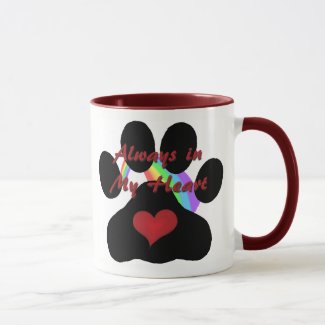 Always in My Heart Cat Paw Print Combo Mug