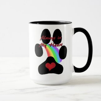Always in My Heart Dog Paw Print Combo Mug