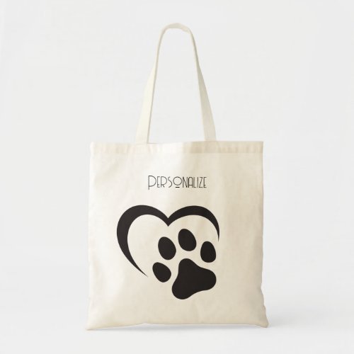 Always in my Heart  Dog Paw Tote Bag