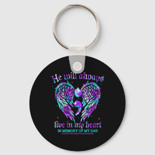 Always In My Heart My Dad Suicide Prevention Aware Keychain