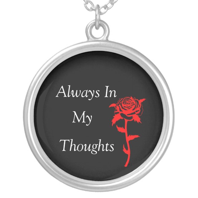 Always In My Thoughts Silver Plated Necklace (Front)