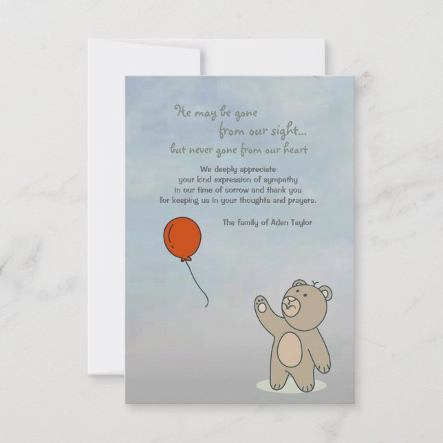 Always in our Heart Bereavement Thank You (Front)