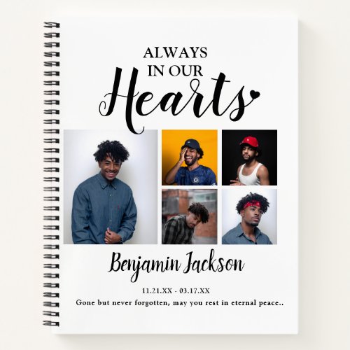 Always In Our Hearts  6 Photo  Memorial Guest No Notebook
