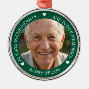Always in our Hearts and Memories   Memorial  Metal Ornament