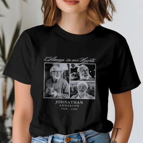 Always In Our Hearts Elegant Script 3_Photo T_Shirt