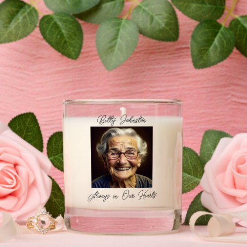 Always in Our Hearts  Memorial Photo Scented Candle
