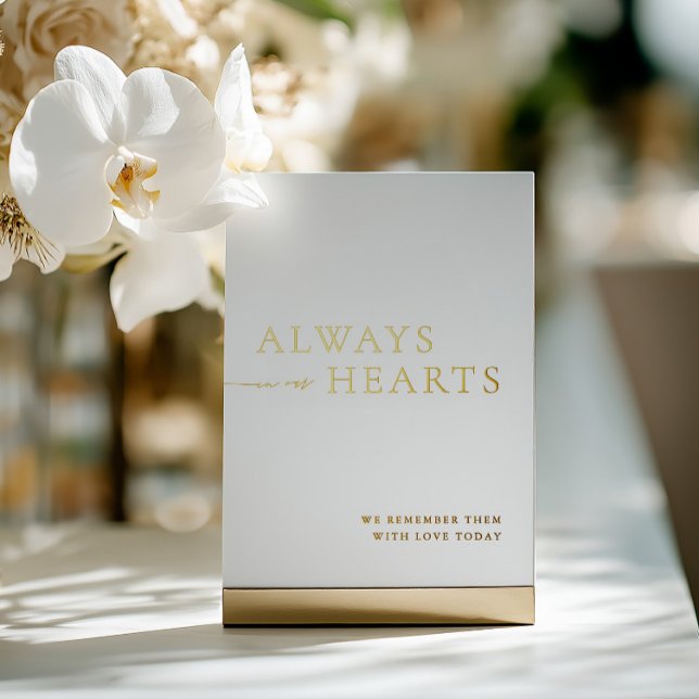  Always in Our Hearts Minimalist Wedding Sign Foil Invitation (Always in Our Hearts Minimalist Wedding Sign Foil)