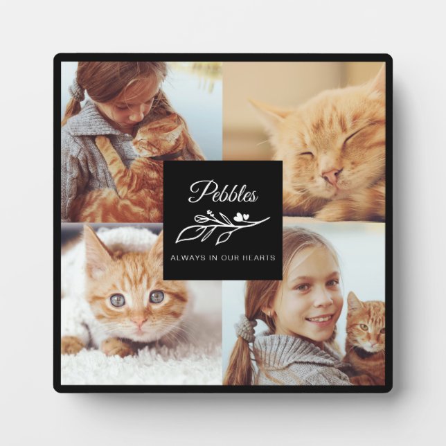 Always In Our Hearts Pet Floral Photo Collage Plaque (Front)