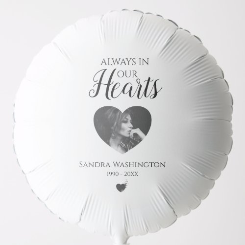 Always In Our Hearts  Photo Memorial Balloon