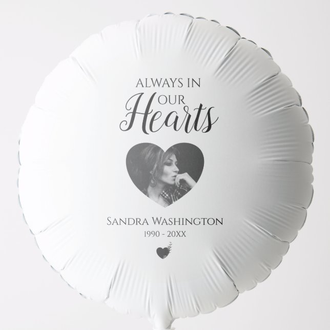 Always In Our Hearts | Photo Memorial Balloon (Front)