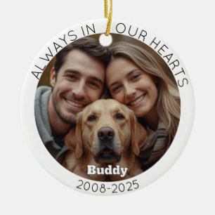 Always in our hearts Photo pet memorial Ceramic Ornament