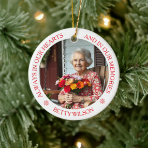 Always in our Hearts   Photo & Poem Cardinal Ceramic Ornament