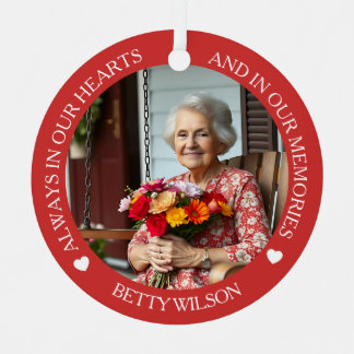 Always in our Hearts | Photo & Poem Cardinal Metal Ornament