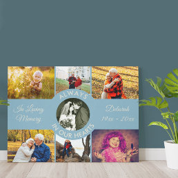 Always in our Hearts Remembrance Photo Collage Canvas Print