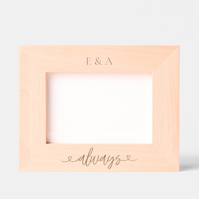 Always Initials Valentine's Day Anniversary  Engraved Frames (Front)
