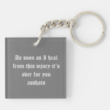 Always Injured Guy Skull Keychain