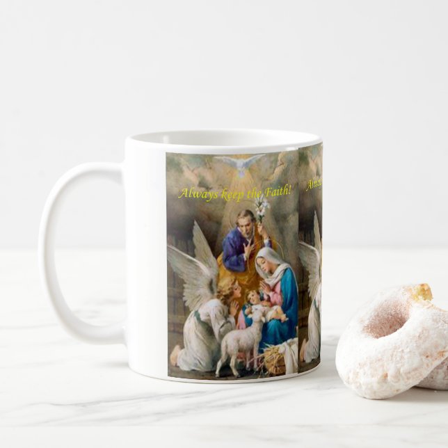 Always Keep the Faith, Jesus Mug (With Donut)